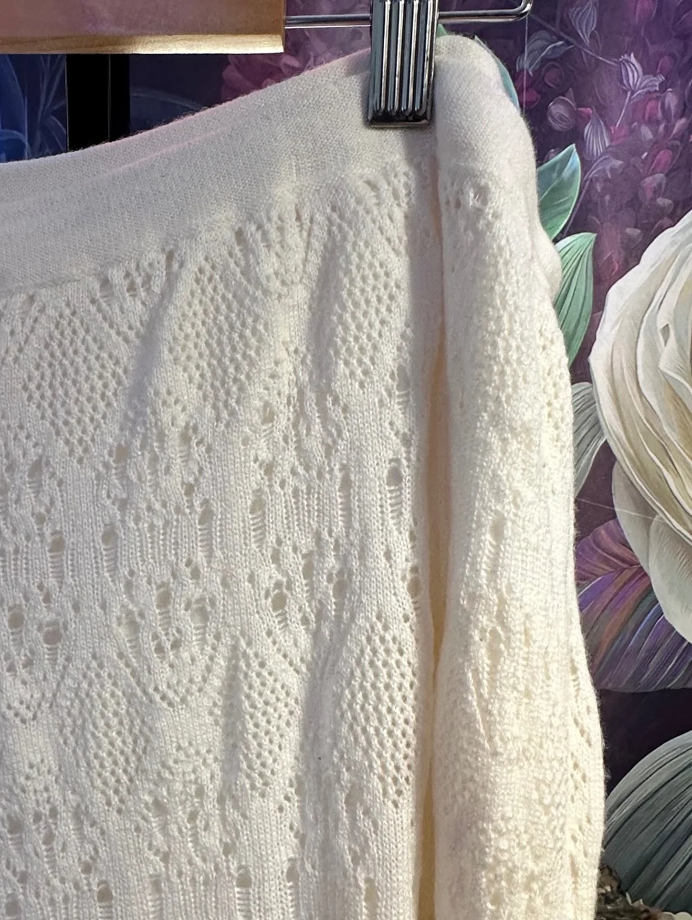 Cato Woman 26/28W Stretch Lined Sweater Knit Skirt Set Crochet Pattern Ivory